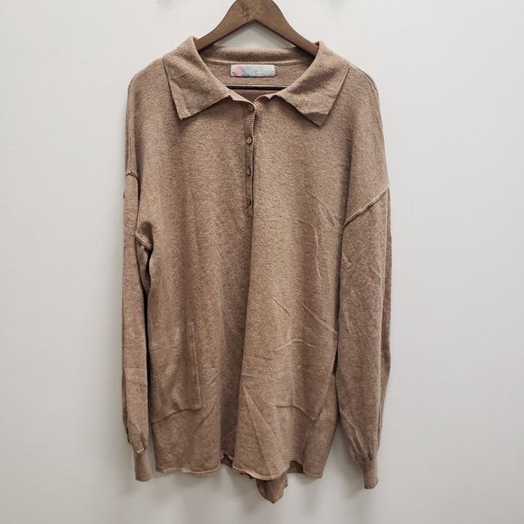 Free People Pants - Free People Beach Womens Picnic Romper Size M Brown Cashmere Long Sleeve